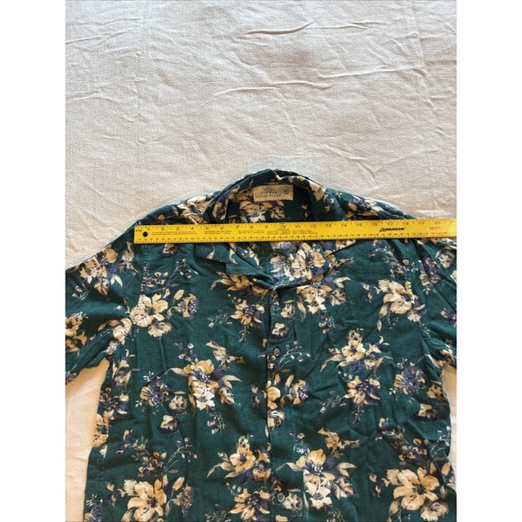Abercrombie &Finch Men's Shirt Med Multi Summer Linen Blend Floral Boxy Relaxed - Picture 2 of 11